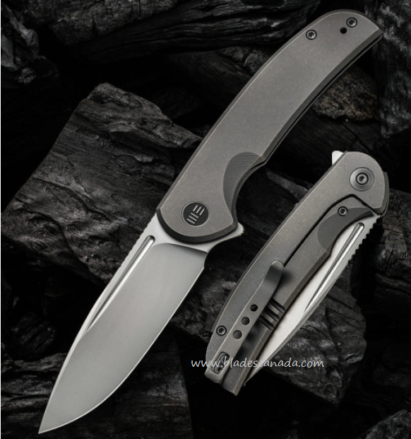 WE Knife Becon Flipper Framelock Knife, CPM 20CV, Titanium, 20061B-1